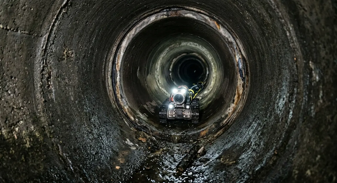 Robotic sewer camera inspecting pipe interior for Sewer Line Repair in Dakota Ridge